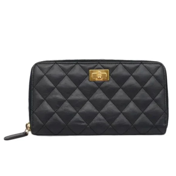 小物 CHANEL 2.55 Matelasse Wallet CHANEL | Bags | Chanel255matelasse Round Zipper Wallet Navy